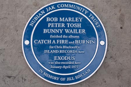 Bob Marley Blue Plaque